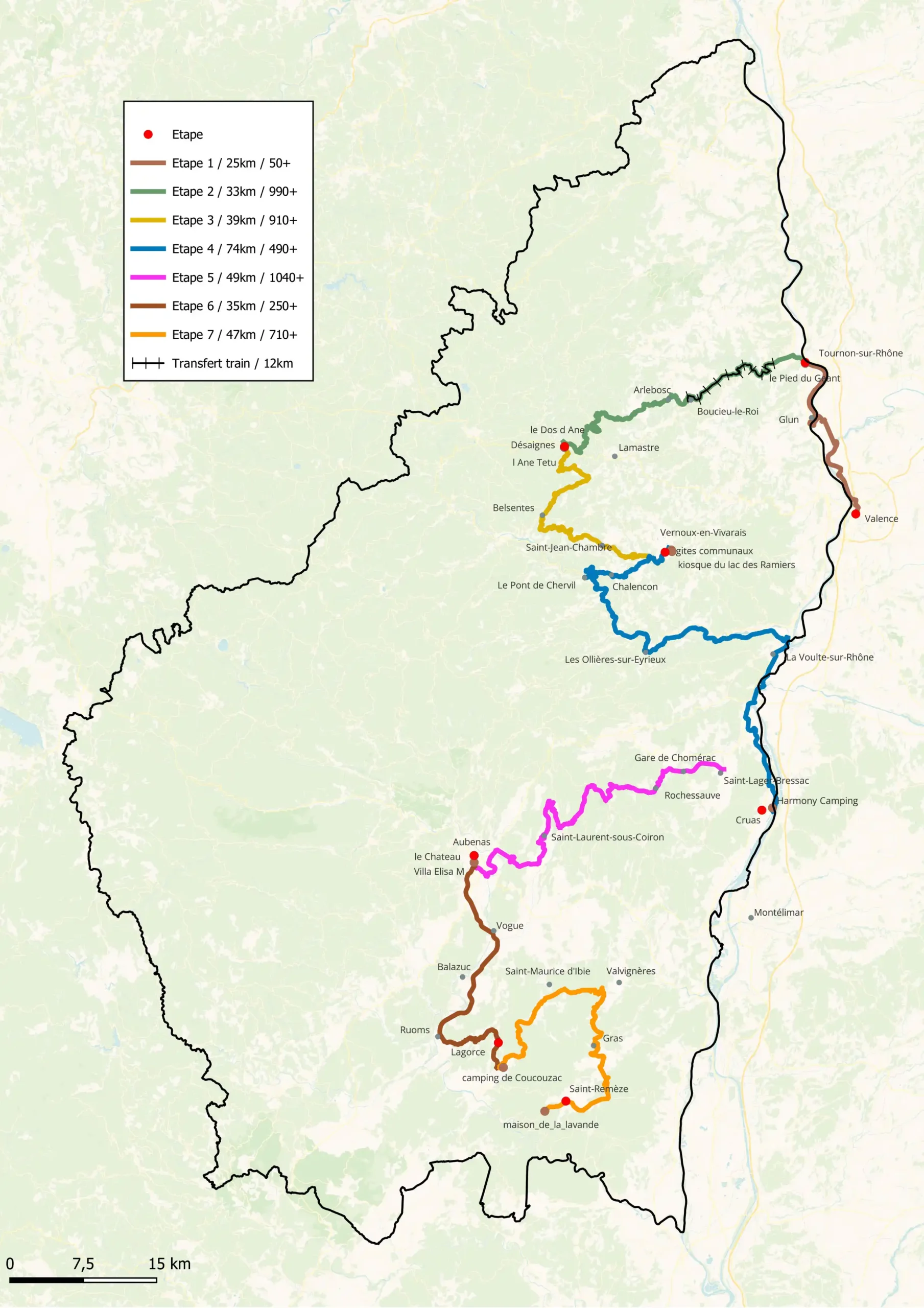 carte Ardèche 25